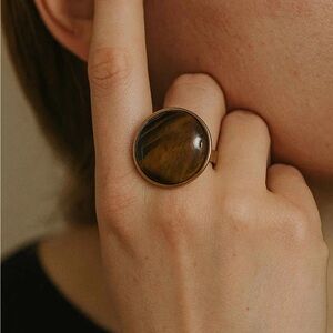 RealMe Brown Tiger Eye Enola Statement Ring